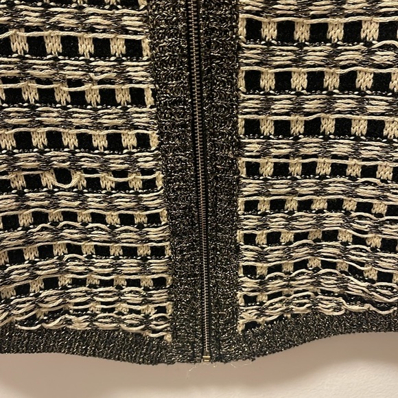 Fu Zade Zippered Woven Wool Blend Sweater S/M - Picture 7 of 8